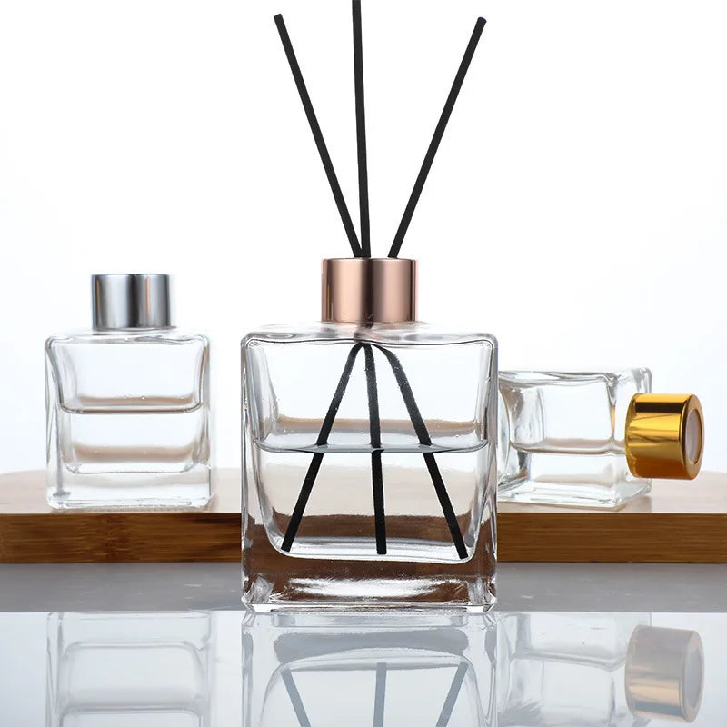 Povei 50ml Home Fragrance Diffuser Bottle Glass Container for Essential Oil Reed Diffusers