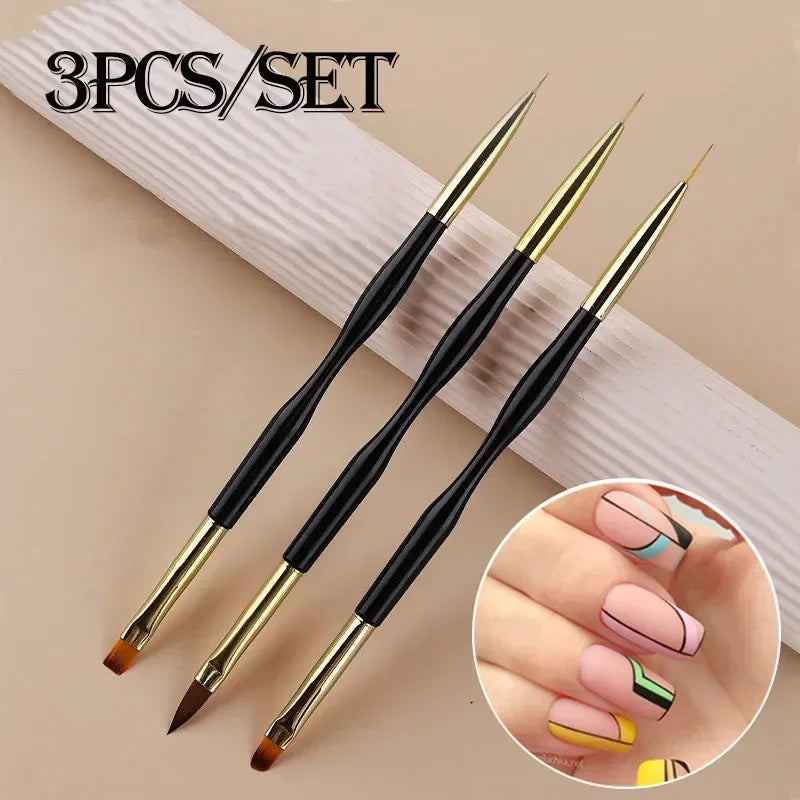 Povei French Stripe Nail Art Brush Set Manicure Tools