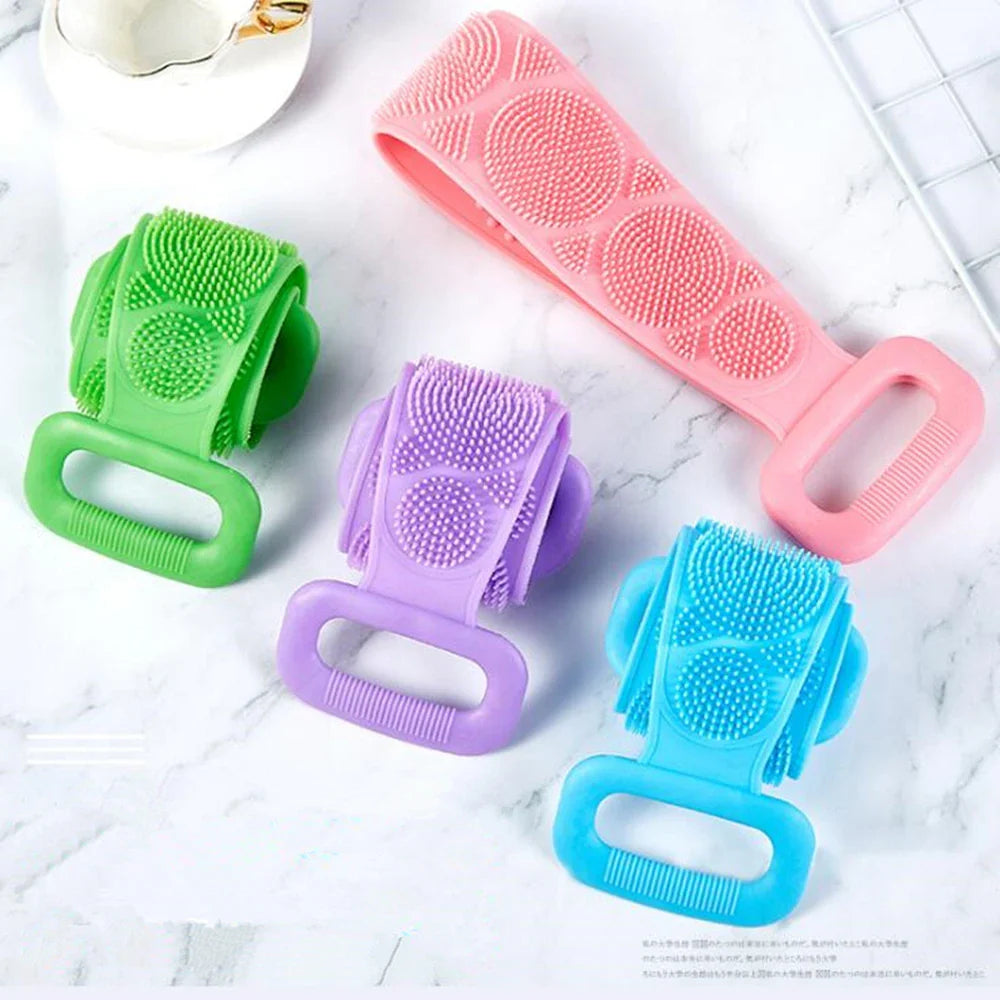 Povei Silicone Body Scrubber Bath Brush for Exfoliating Shower and Massage