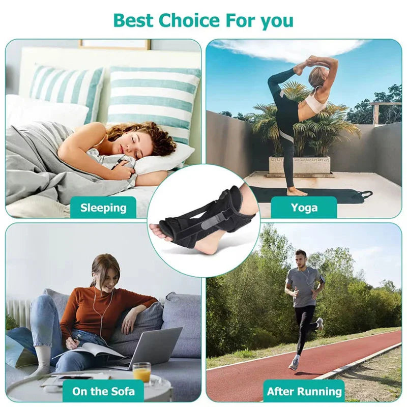 Povei Plantar Fasciitis Night Splint Adjustable Orthotic Brace for Foot Drop & Achilles Pain.