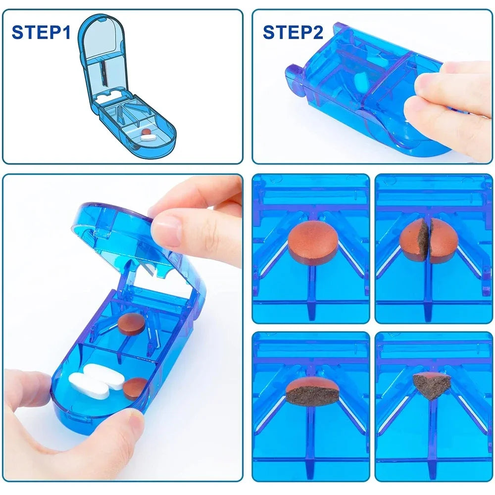 Povei Professional Pill Cutter & Box: Cut Small or Large Pills in Half