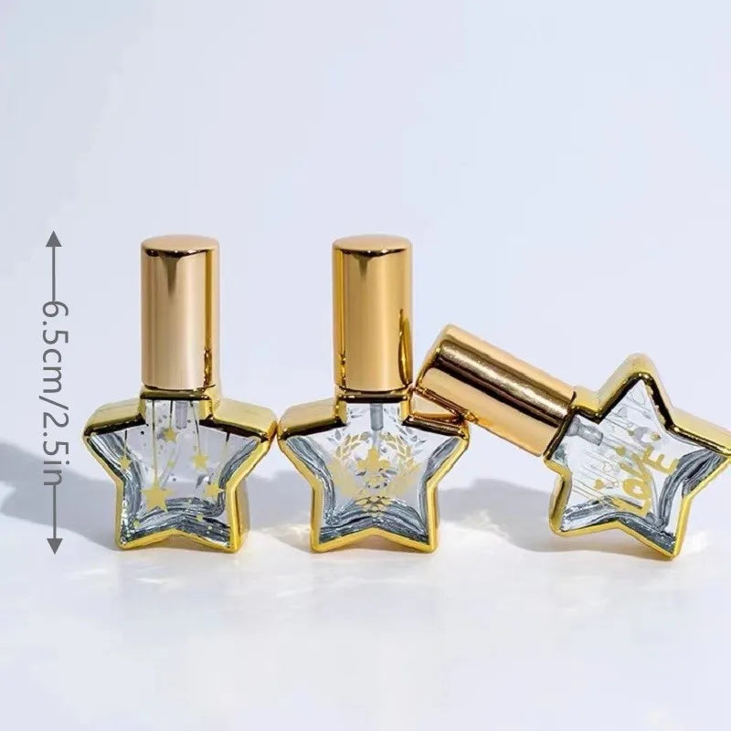 Povei 8ml Gold Glass Spray Perfume Bottle - Refillable Atomizer Cosmetic Container