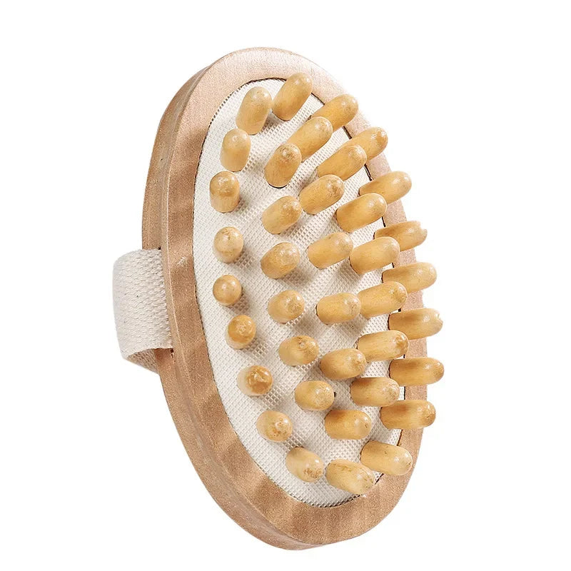 Povei Wooden Cellulite Brush & Scalp Massage Hair Comb for Spa and Massage