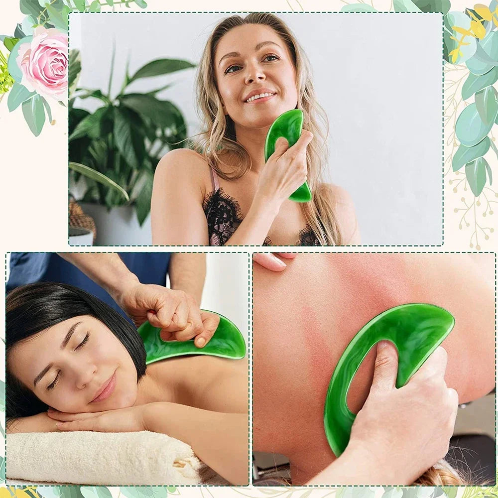 Povei Resin Gua Sha Massage Tool for Body Shaping and Lymphatic Drainage