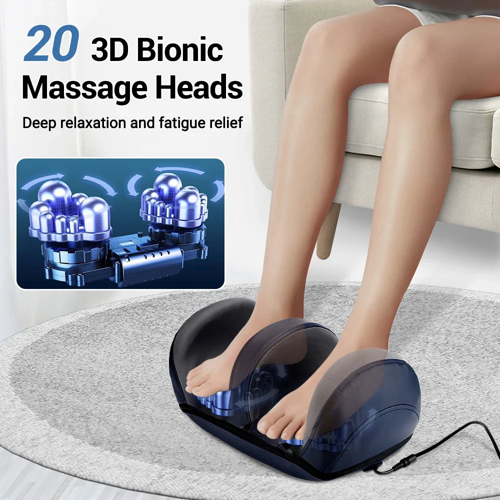 Povei Electric Calf Foot Massager: Remote Control, Kneading, Heating, Relieves Fatigue