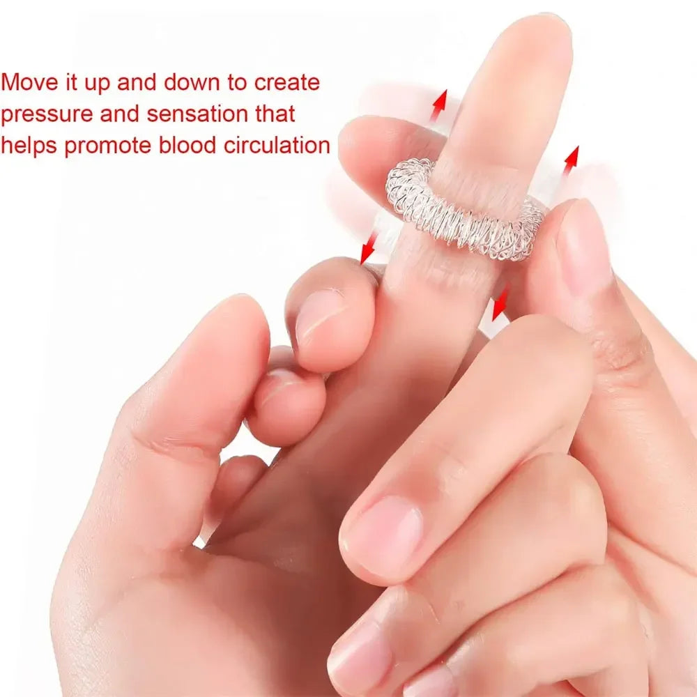 Spiky Finger Massage Rings by Povei - Relaxing Acupressure Tool for Home & Office