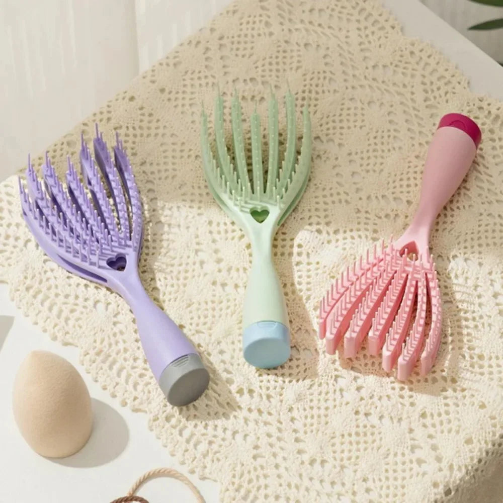 Povei Detangling Scalp Massage Hair Brush for Women - Hollow Out Design