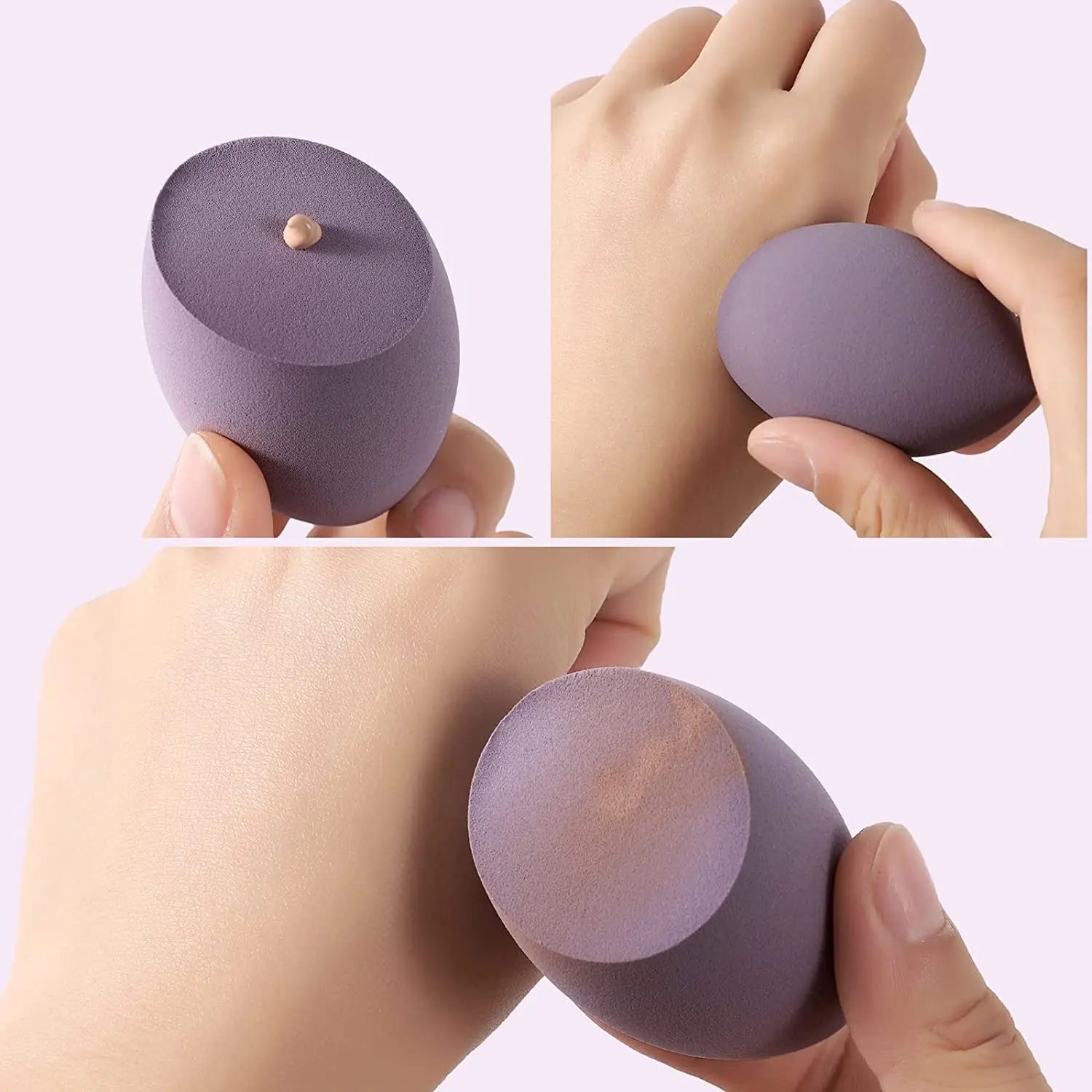 Povei Colorful Makeup Sponge Puff Set for Beauty Foundation, Dry & Wet Application