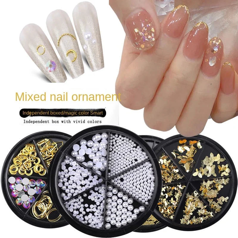 Povei Butterfly Alloy Rhinestone Nail Art Decoration Kit