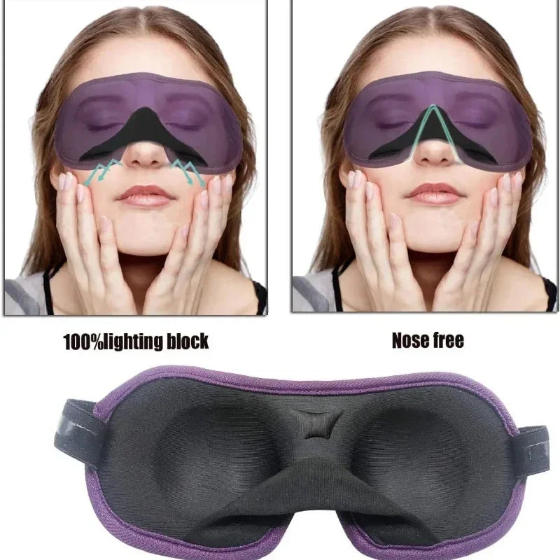 Povei 3D Sleep Mask for Natural Sleeping, Eye Cover Men Women, Soft Blindfold