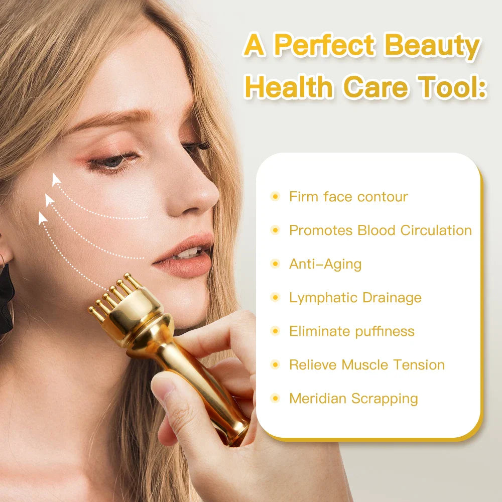 Povei Copper Facial Massager Body Scraper for Face Neck Lifting & Cellulite Remover