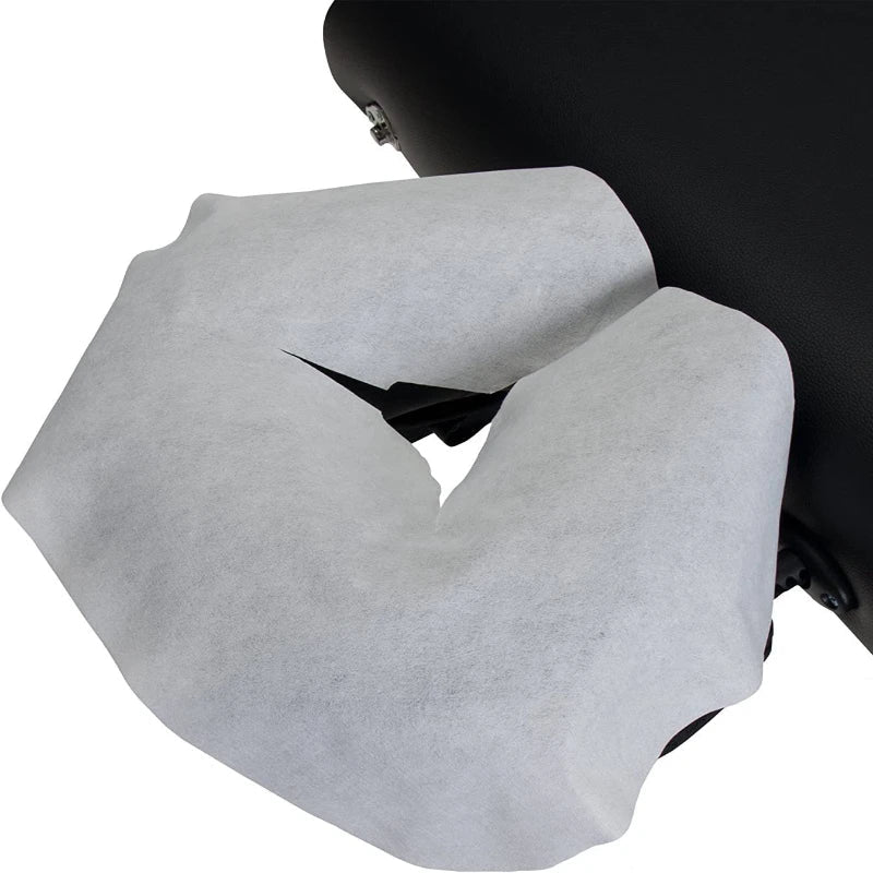 Povei Disposable Spa Massage Table Headrest Pads - 100 Pack