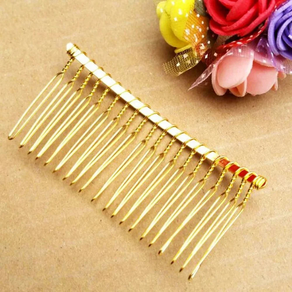 Povei 20 Teeth Metal Hair Comb Claw Hairpins for Wedding Jewelry Crafting