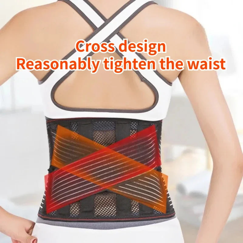 Povei Adjustable Waist Trainer Belt for Spine Support & Back Brace