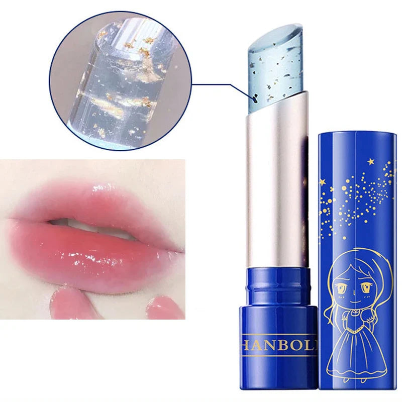 Povei Color Change Lip Balm with Gold Foil - Lip Base Cream Makeup