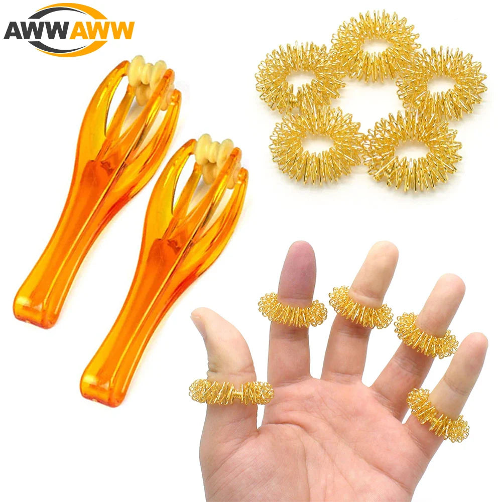 Povei Finger Roller & Spiky Wrist Ring Set for Anxiety Relief & Finger Relaxation