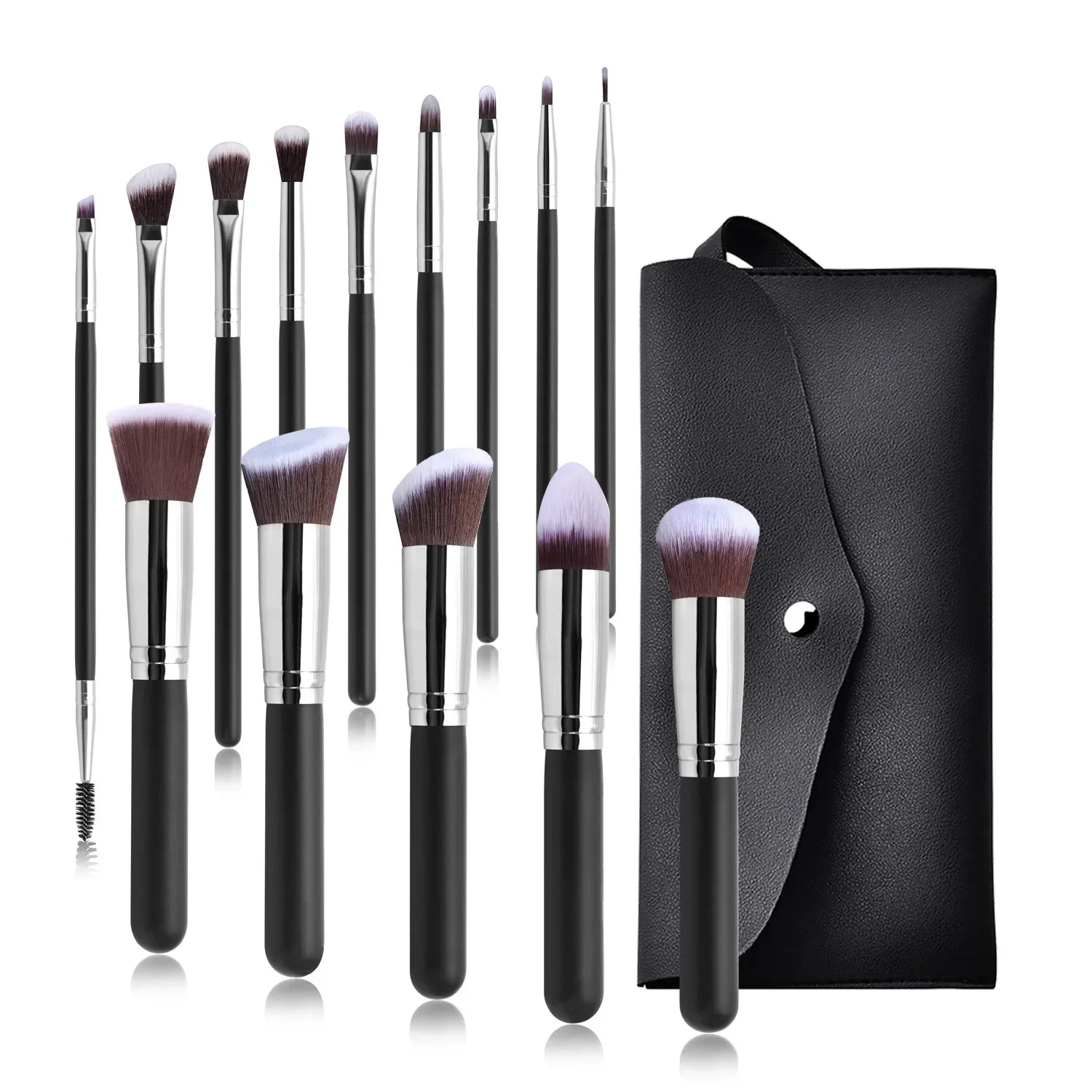 Povei 14/16pcs Makeup Brush Set for Face, Eyebrow, Blending - Professional Beauty Tools