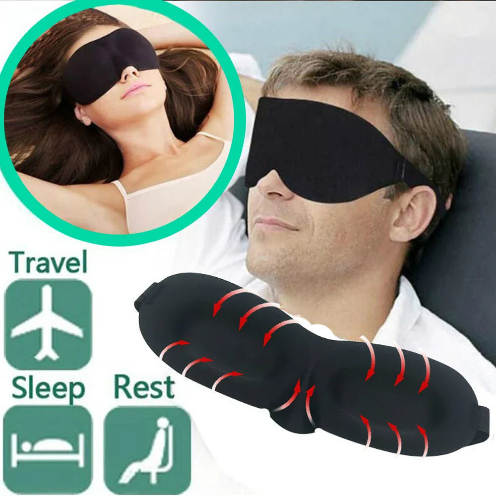 Povei 3D Contoured Eye Mask for Sleeping, Block Out Light, Concave Molded Design