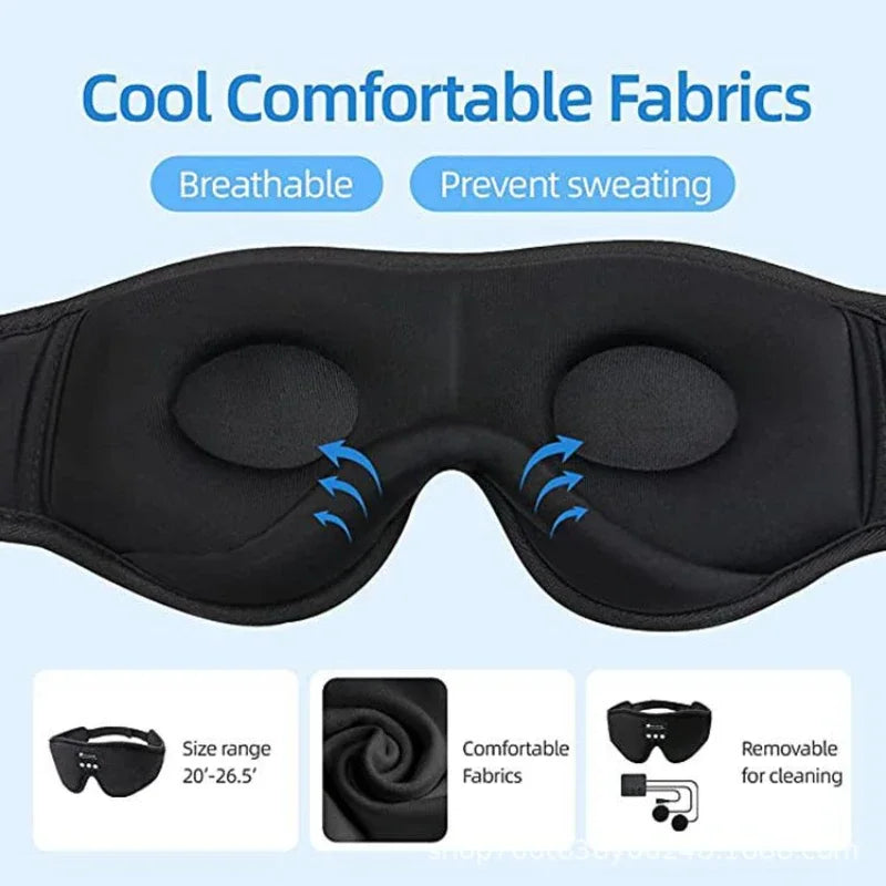 Povei 3D Eye Mask with Bluetooth Sleep Headphones and HD Speaker