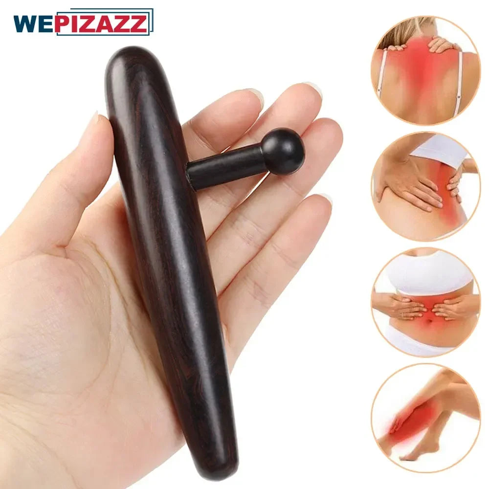 Povei Deep Tissue Massage Tool Thumb Saver for Back, Leg, Waist - Therapist's Wood Equipment