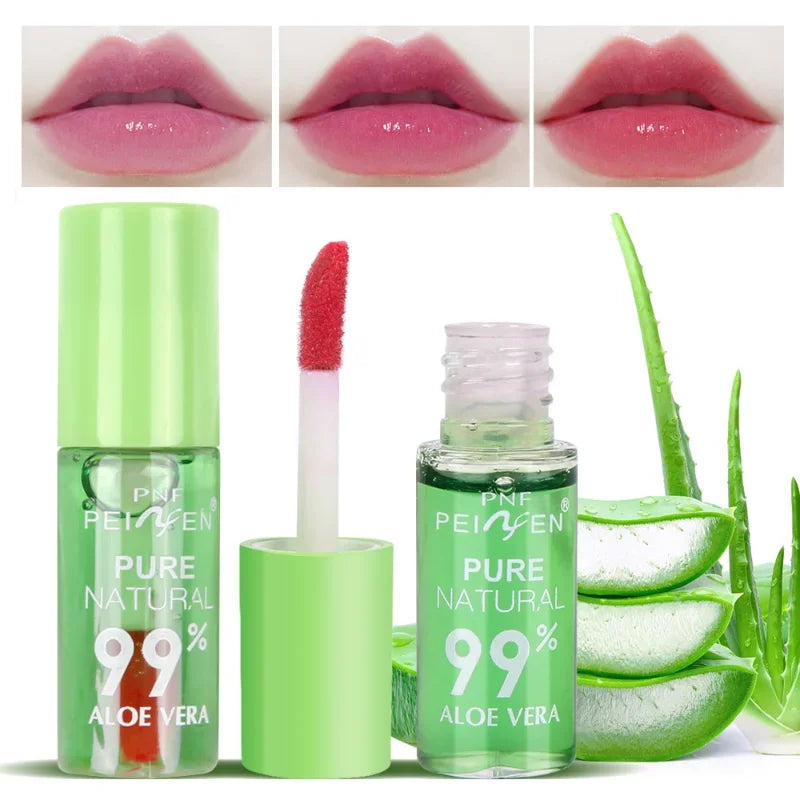 Povei Aloe Vera Lip Gloss: Moisturizing Color-changing Lipstick for Long-lasting Lips Care