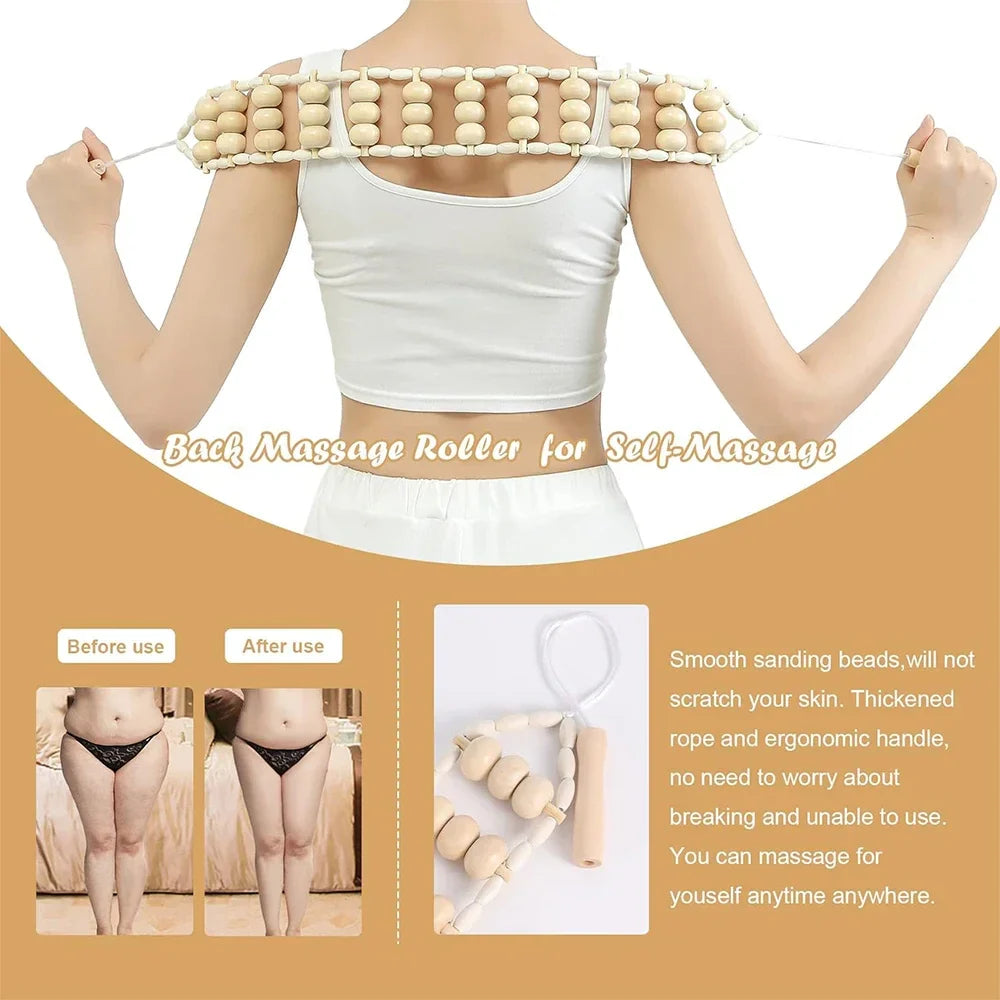 Povei Wood Therapy Massage Tools Kit for Body Contouring and Cellulite Reduction