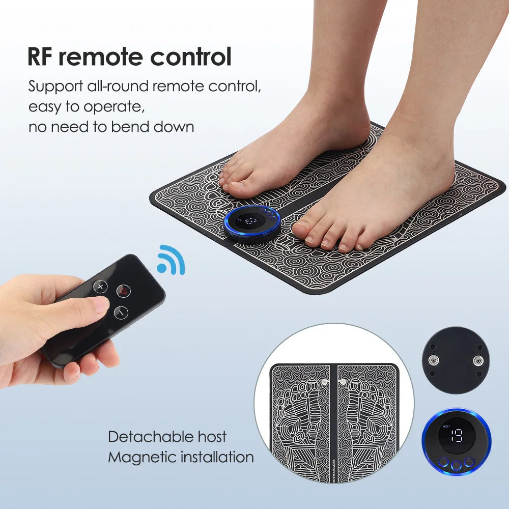 Povei Electric Foot Massager Pad EMS Muscle Stimulation Acupoints Massage Mats