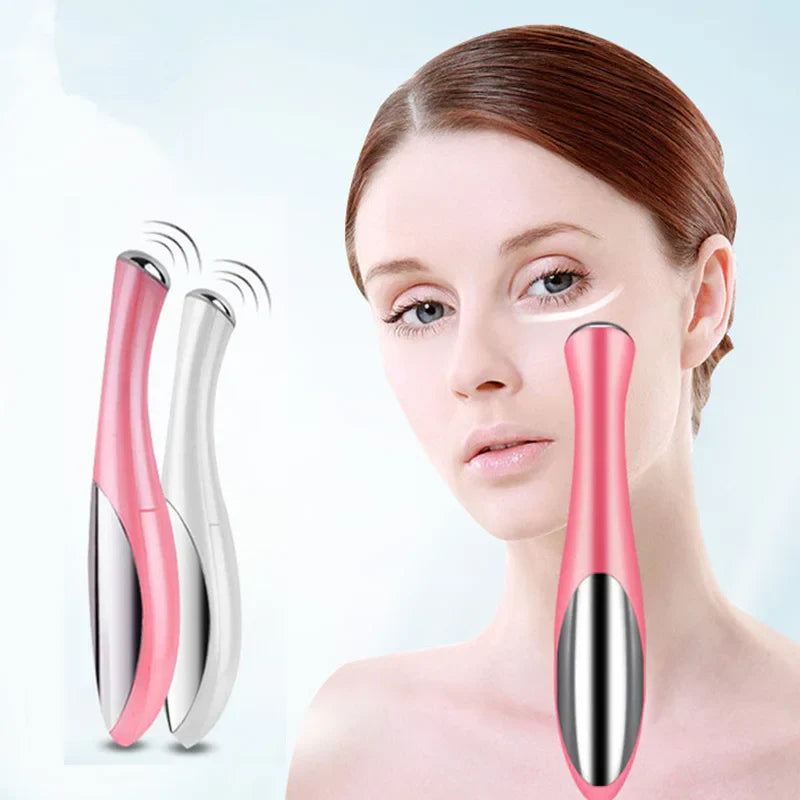 Povei Eye Massage Pen: Electric Vibration Facial Tool for Anti-Bag & Wrinkle Care