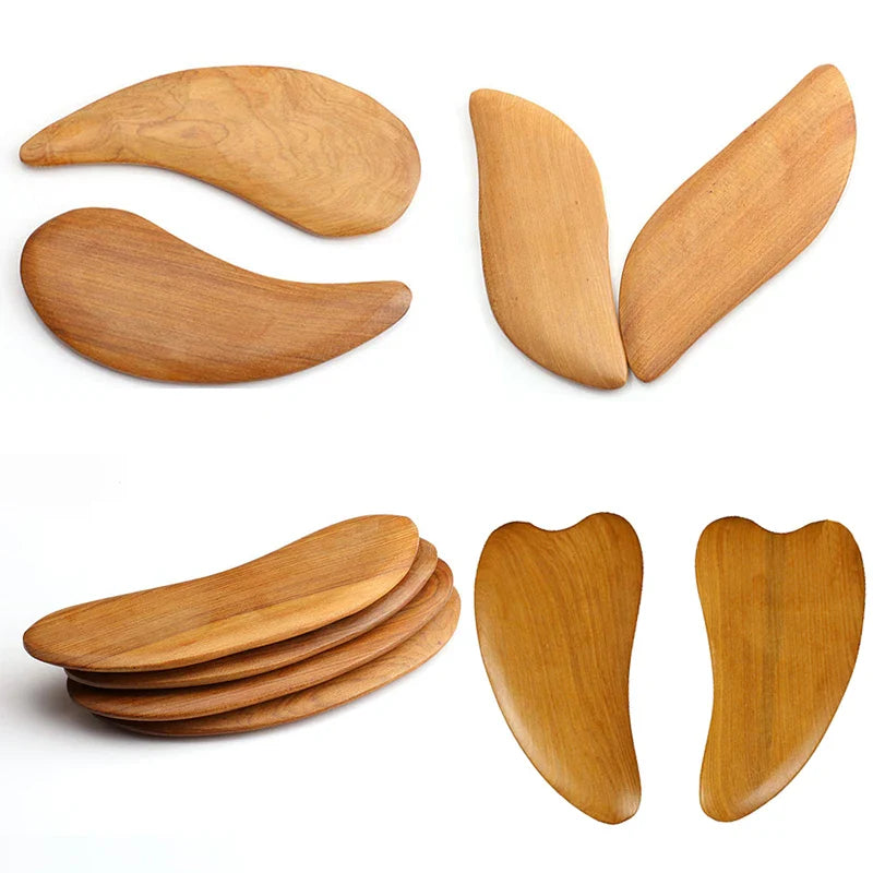 Povei Wooden Gua Sha Massager Tool for Slimming and Anti Cellulite Therapy