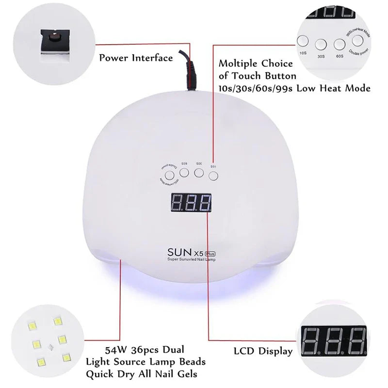 Povei X5 Plus 110W LED Nail Dryer Lamp for Gel Polish Curing