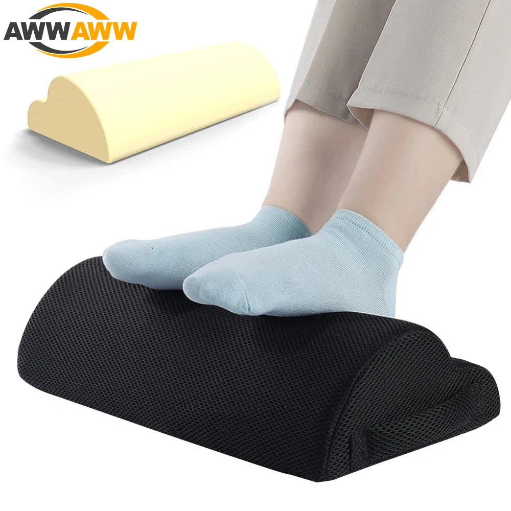 Povei Memory Foam Foot Rest: Office Desk Foot Stool for Support and Relaxation