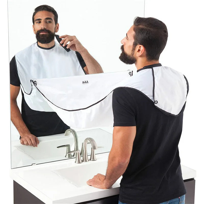 Povei Sucker Shaving Apron Men Bib Hair Shaver Cleaner Beard Care Adult Bibs