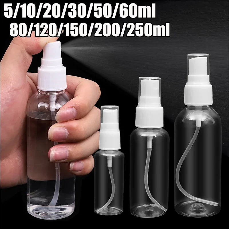 Povei 10-250ml Transparent Refillable Mist Spray Bottle for Perfume & Essential Oils