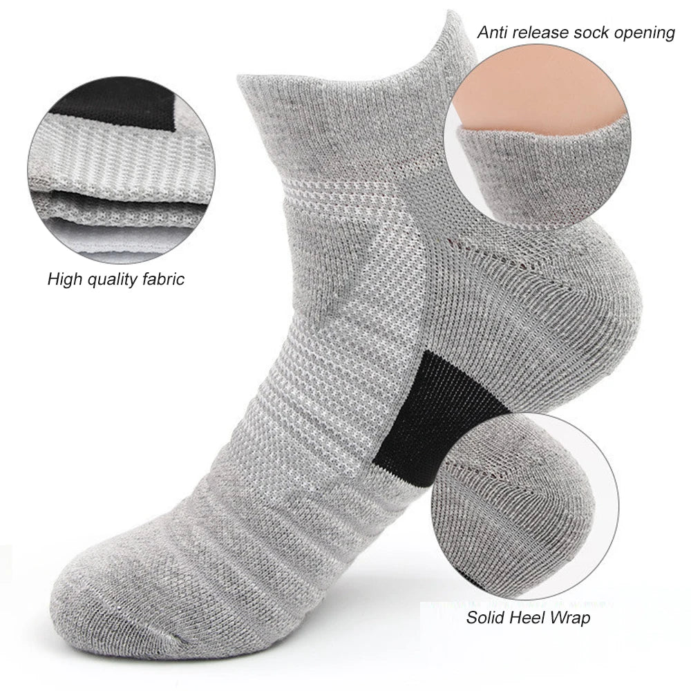 Povei Athletic Ankle Socks for Adults & Kids with Cushioning & Anti-Blister Tab