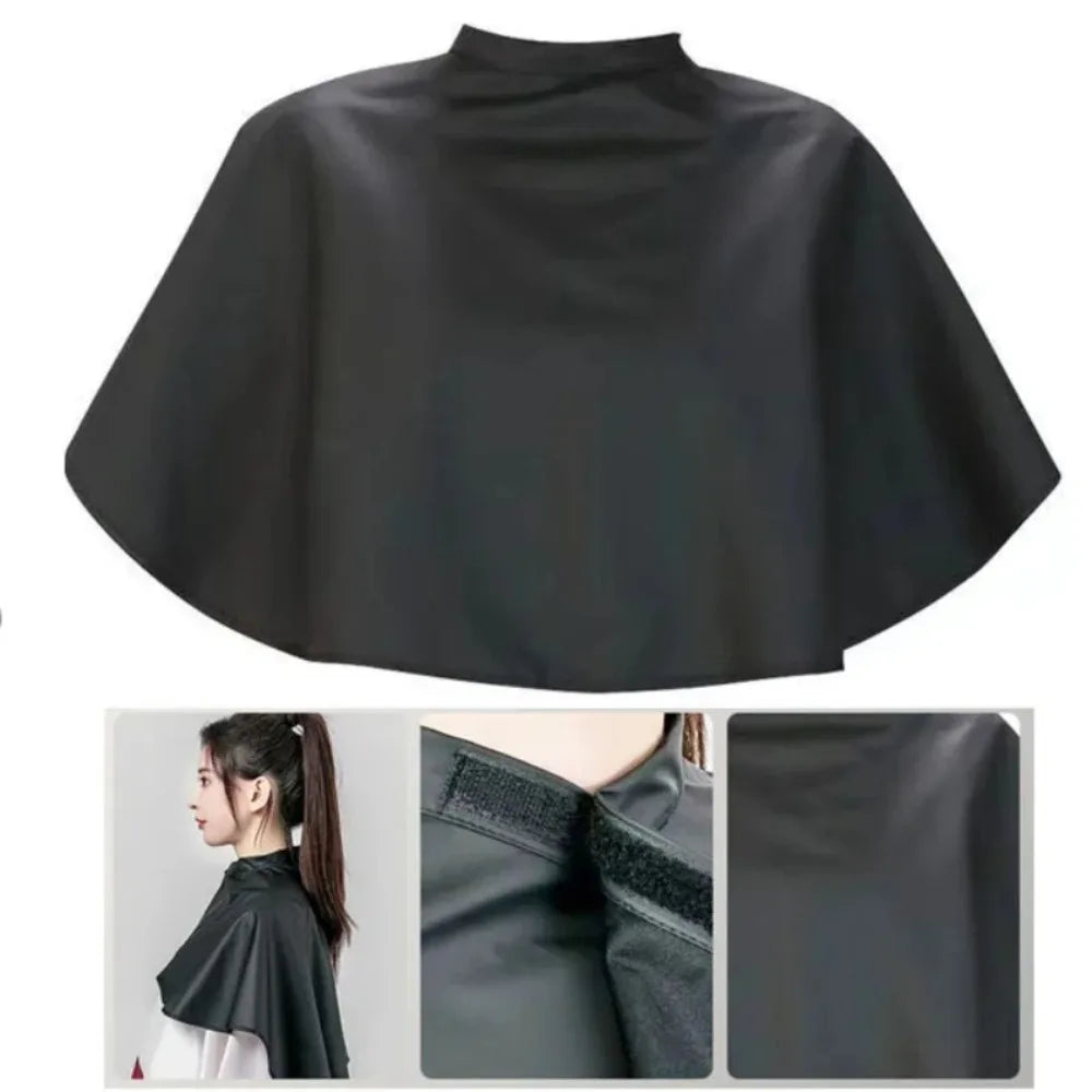 Povei Black Waterproof Hair Cutting Cape for Salon and Barber Use