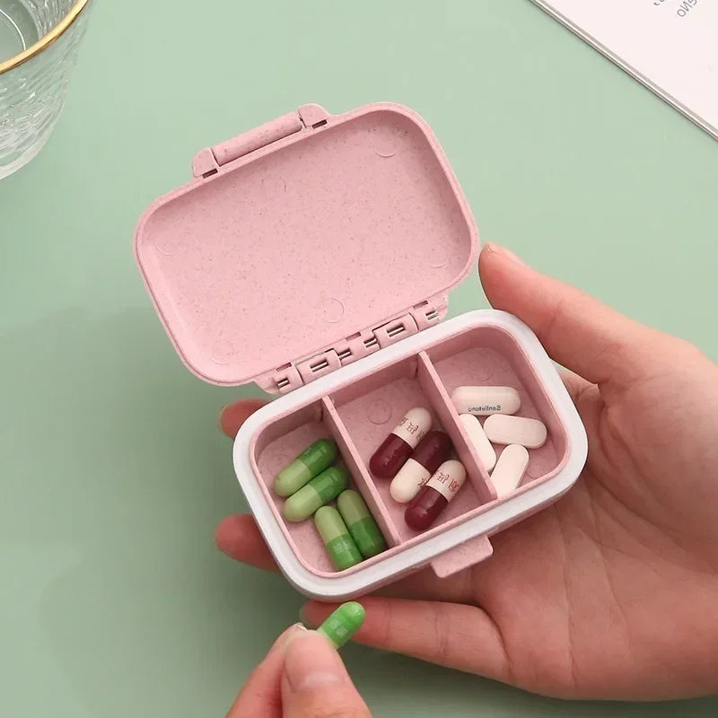 Povei Tablet Organizer Container Meds Box Seal Ring Straw Medicine Case