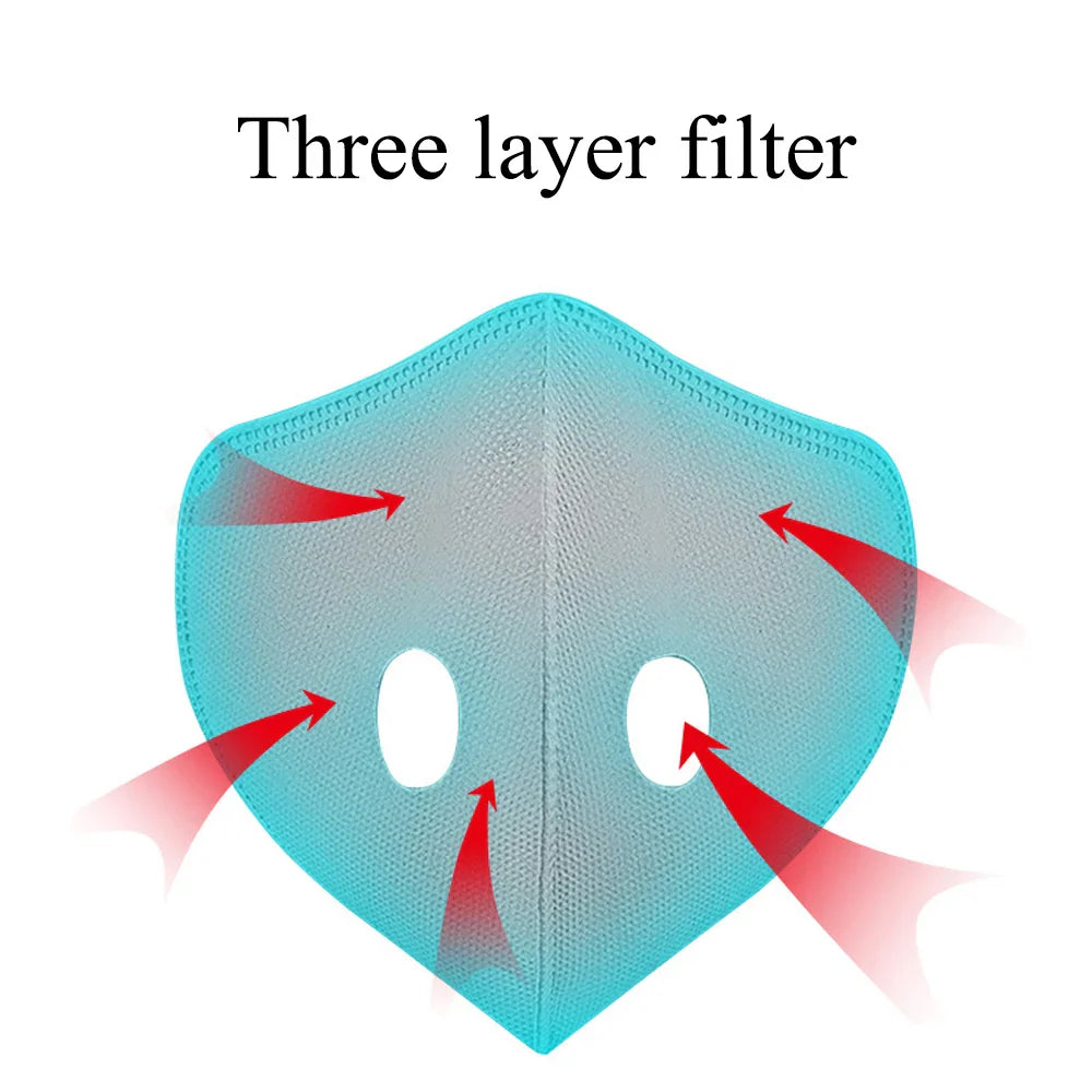Povei Double Valve Windproof PM2.5 Dust Mask with Replaceable Filter