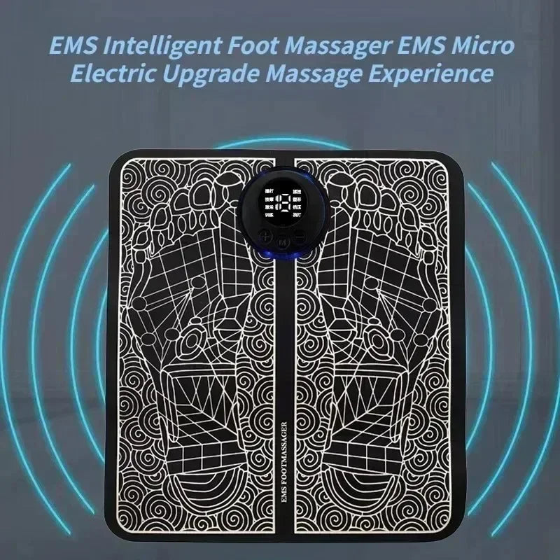 Povei Electric Foot Massager Pad EMS Muscle Stimulation Acupoints Massage Mats