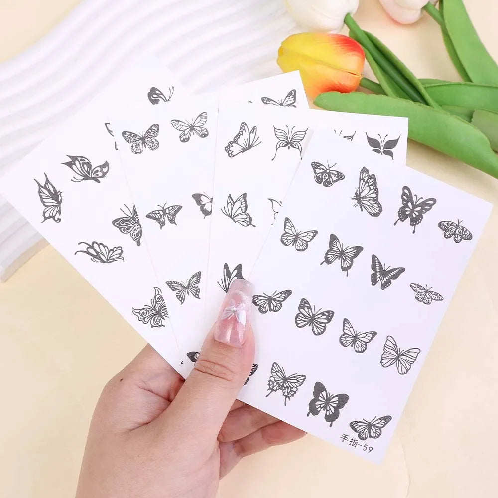 Dark Flash Waterproof Butterfly Tattoo Stickers by Povei for Sexy Body Art