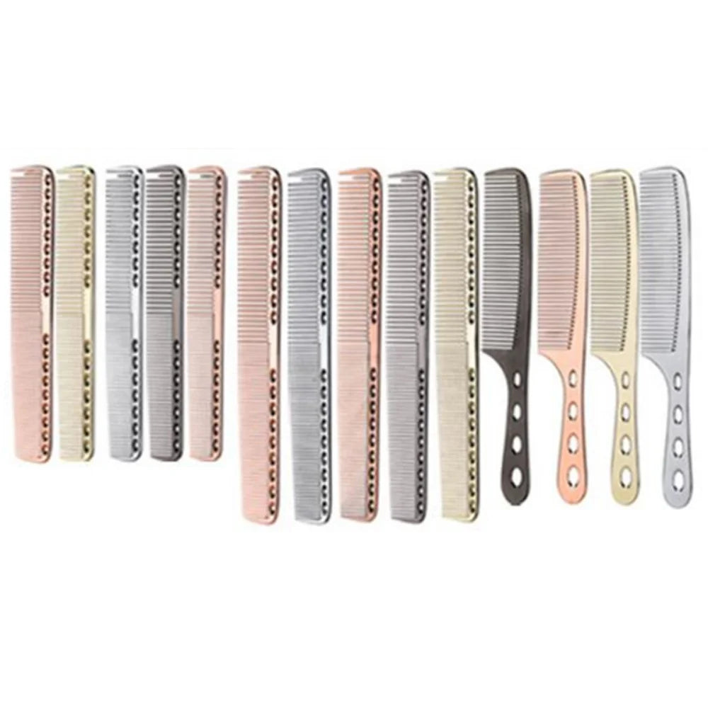 Povei Space Aluminum Hair Comb: Professional Barber Hairdressing Dye Cutting Brush