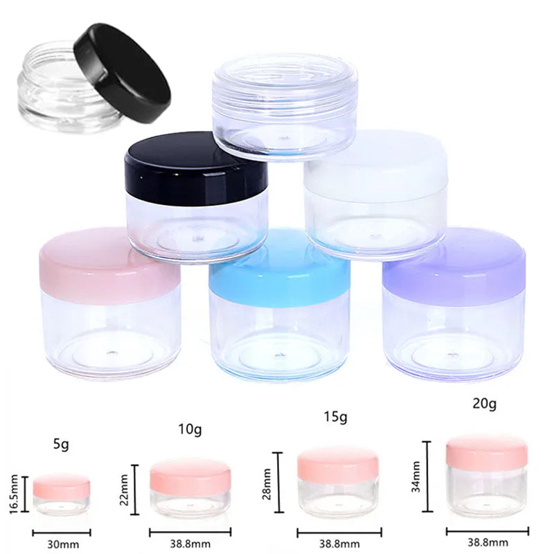 Povei 20g Empty Cosmetic Sample Jar Round Lid Eyeshadow Cream Pot