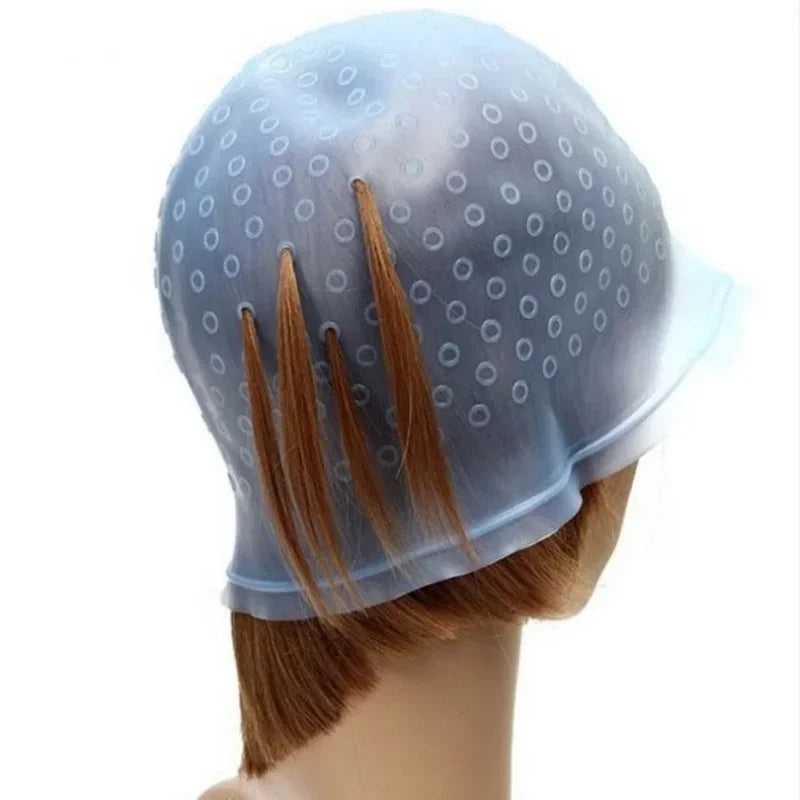 Povei Silicone Hair Dyeing Cap for Highlighting and Coloring - Reusable and Safe.