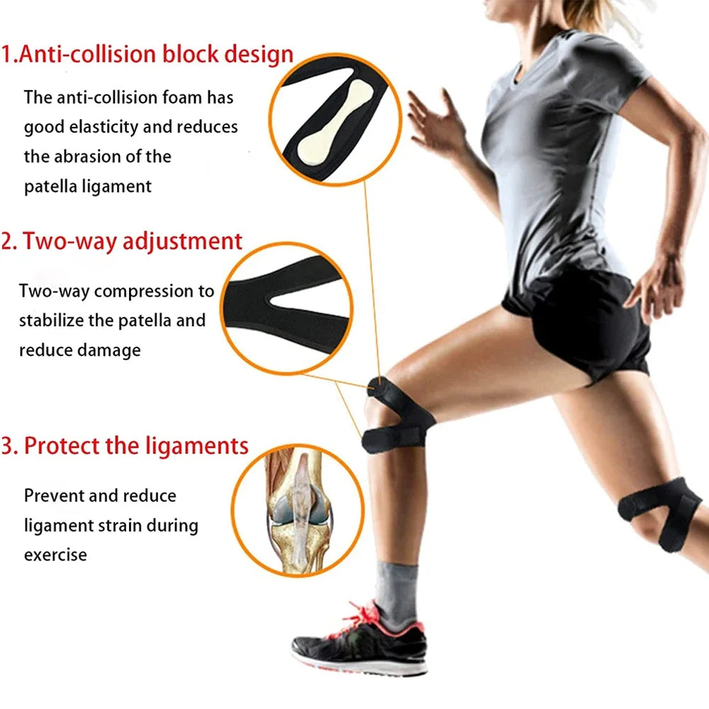 Povei Double Patellar Knee Support Strap Brace for Men