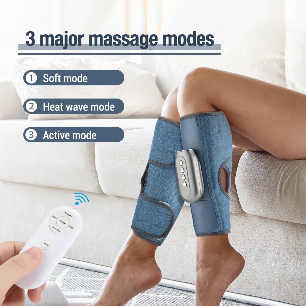 Povei Electric Calf Massager with Hot Compress - Remote Control & 3-Level Mode