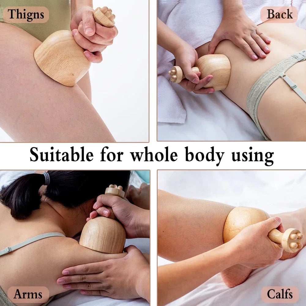 Povei Wooden Guasha Massage Tool for Body Pressure Therapy and Acupuncture Scraper