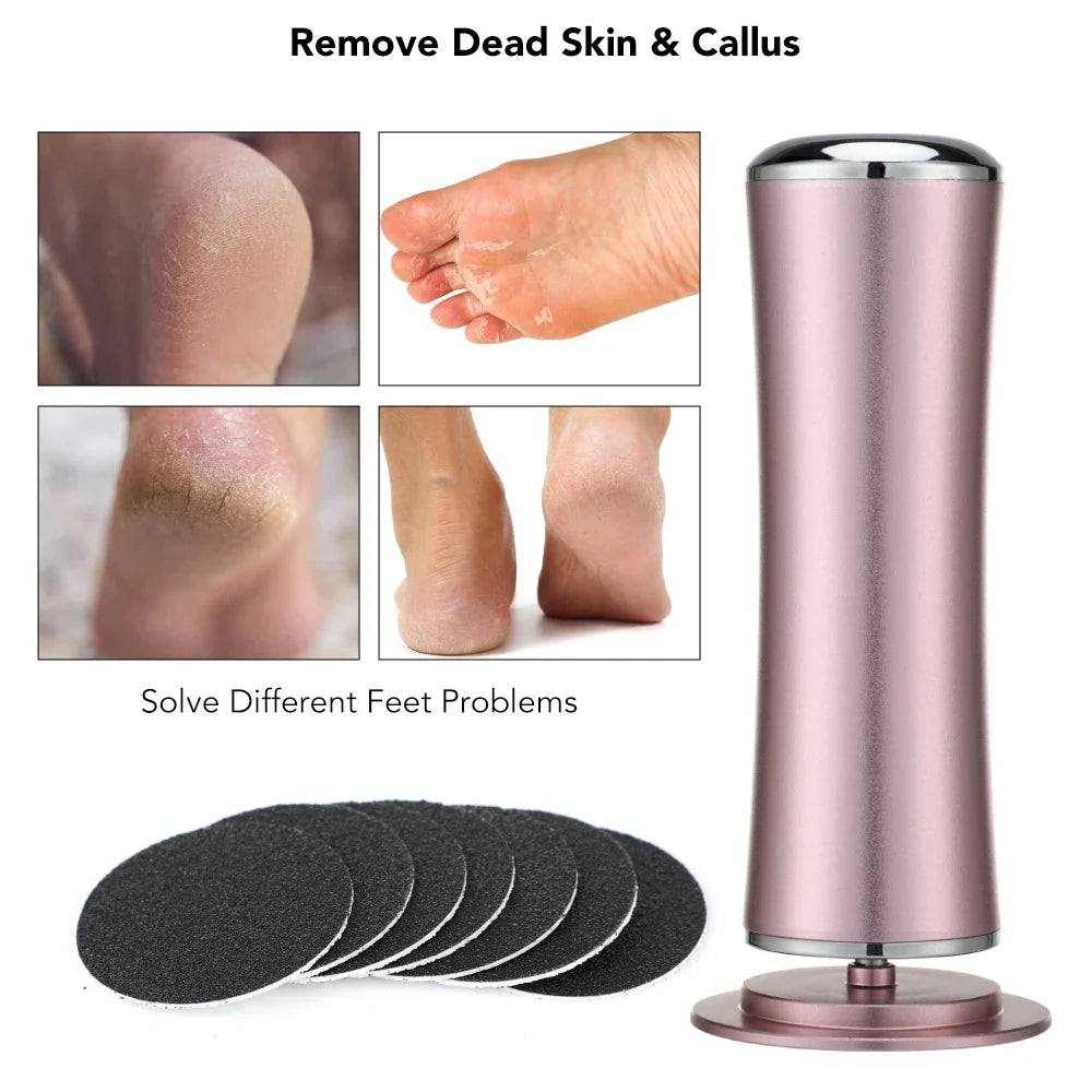 Povei Electric Foot Callus Remover Grinder with 60 Sandpapers