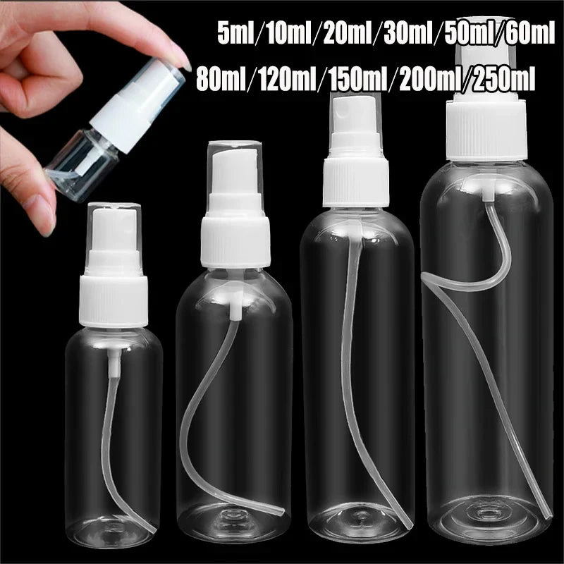 Povei 10-250ml Transparent Refillable Mist Spray Bottle for Perfume & Essential Oils