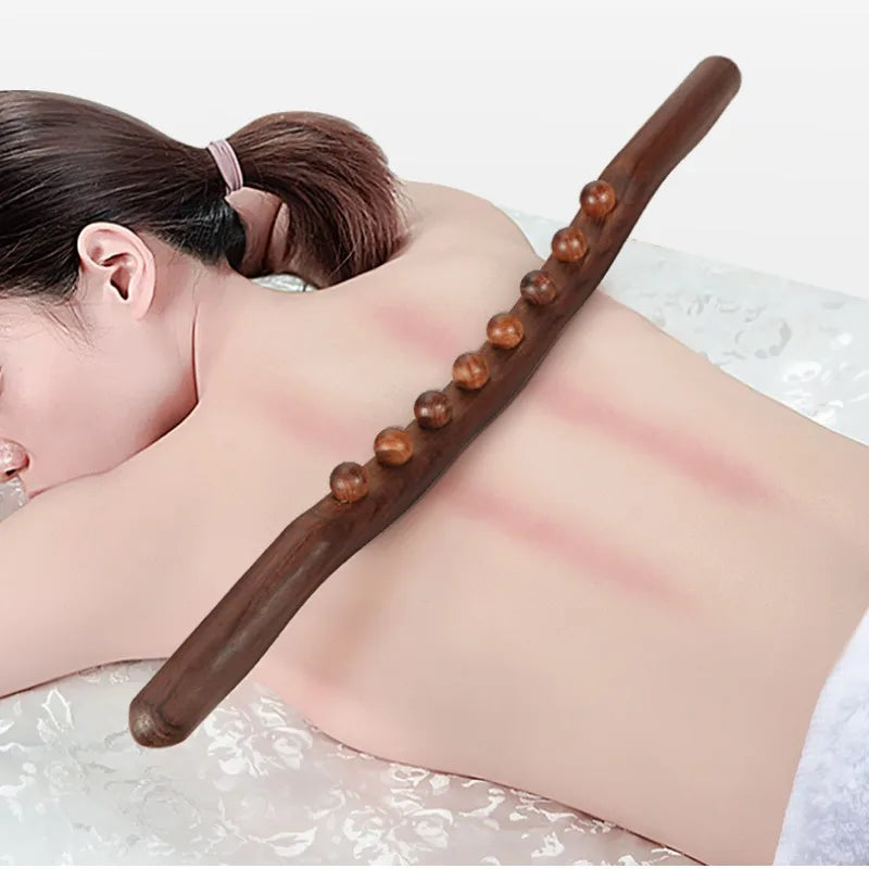 Povei Carbonized Wood Gua Sha Massage Stick for Body Massager and Muscle Relaxation