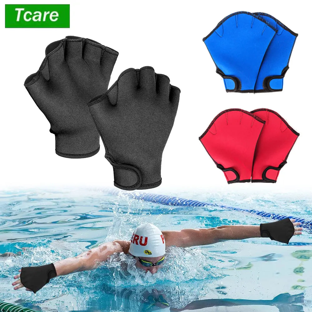 Povei Aquatic Swim Gloves: Waterproof Hand Paddles for Swimming Training