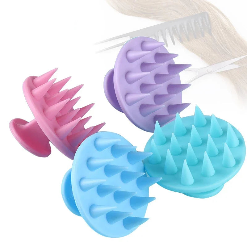 Povei Silicone Scalp Massager Shampoo Brush Hair Shower Comb Care Tool